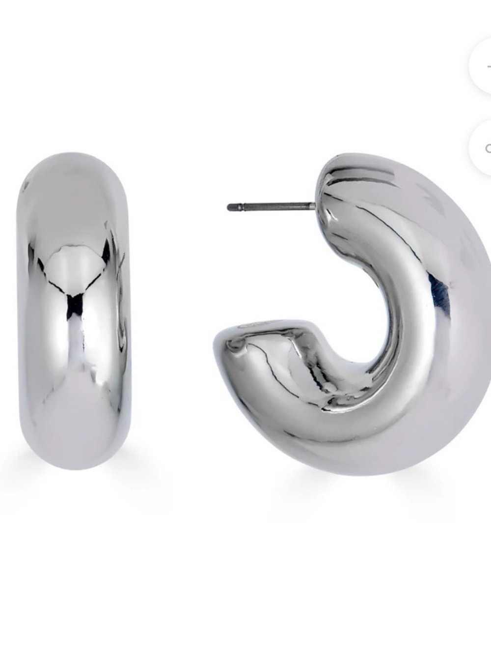 KENNETH JAY LANE

Polished Silver Chubby Hoops